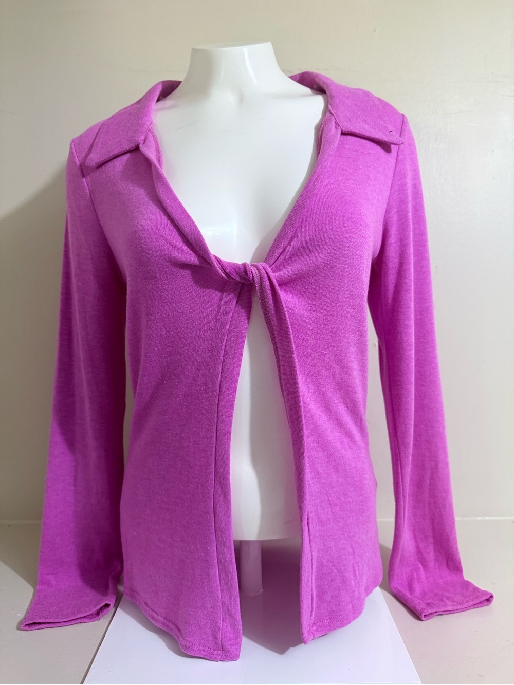 Le Lis Fuchsia Tie-Front Cardigan